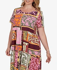 Ruby Rd. Plus Tropical Patchwork Pocket Dress