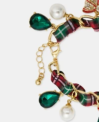 Holiday Lane Woven Ribbon Statement Charm Bracelet, Macy's Exclusive