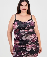 Emerald Sundae Plus Floral Ruched Maxi Dress