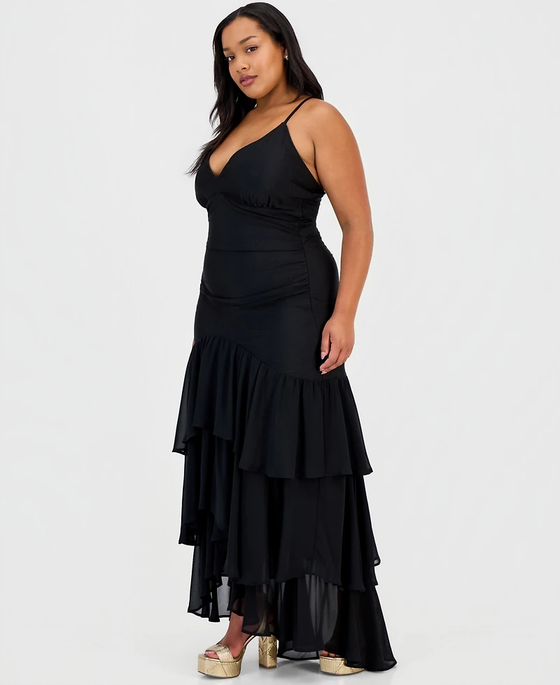 Emerald Sundae Trendy Plus Ruffled Tiered Gown