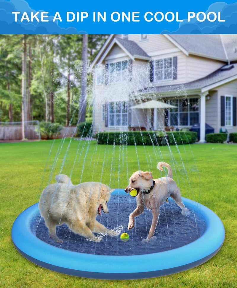 Aofar Dog Splash Pad Anti-slip Sprinkler Pool