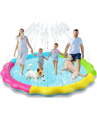 Aofar Splash Pad Sprinkler Play Mat Inflatable Pool Nonslip