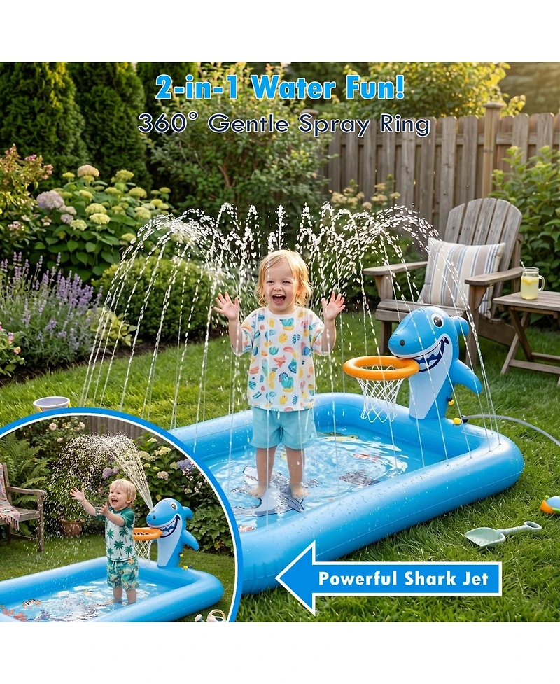 Aofar Splash Pad Basketball Hoop Sprinkler Pool Outdoor Garden Yard