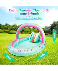 Aofar Inflatable Play Center Pool With Slide Sprinkler Garden
