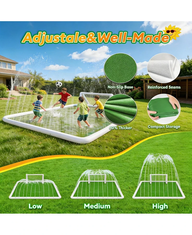 Aofar Splash Pad Sprinkler Play Mat Kids Outdoor Water Fun