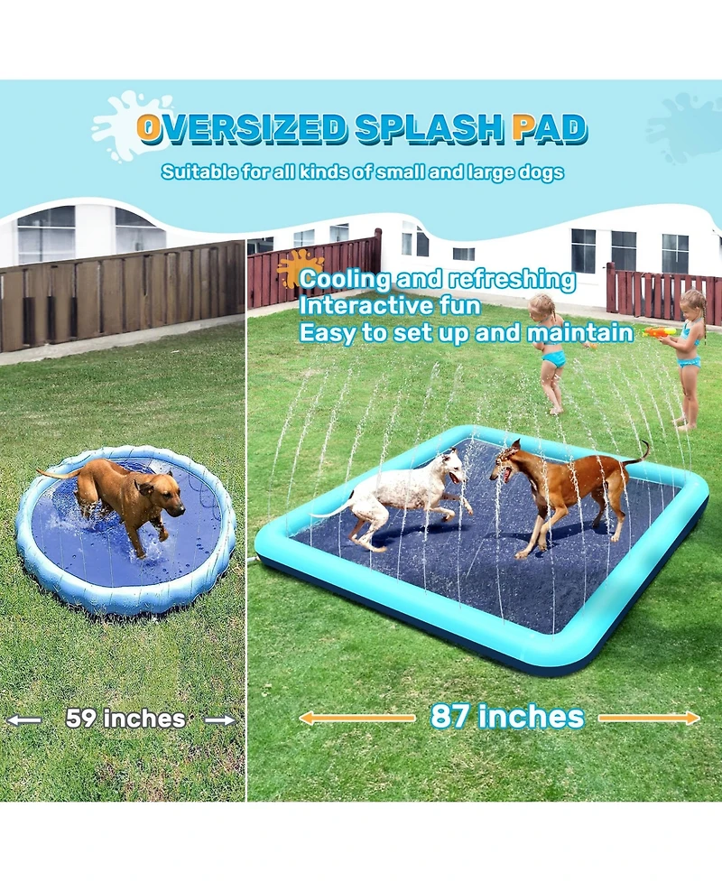 Aofar Dog Splash Pad Sprinkler Pool Outdoor Non-slip
