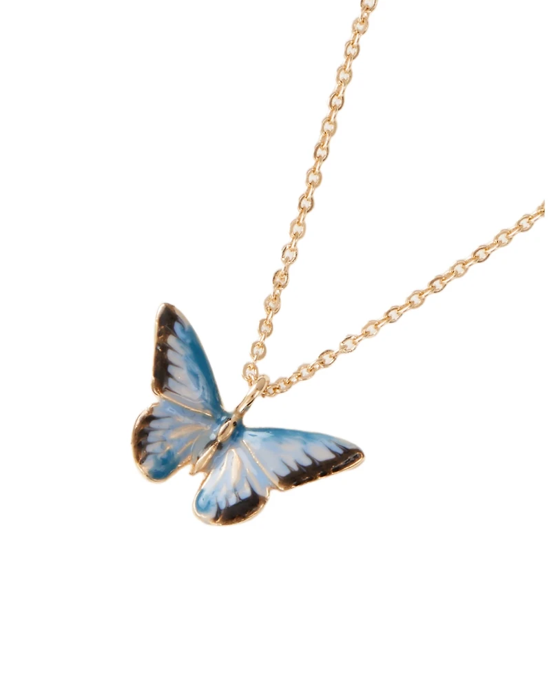 Fable England Enamel Butterfly Short Necklace