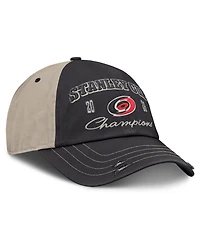 Fanatics Men's and Women's Black/Light Beige Carolina Hurricanes 2026 Nhl Stanley Cup Champions Unstructured Adjustable Hat