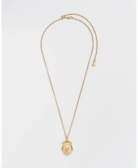 Fable England V Initial Violet Gold Spinner Chain Necklace