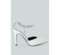 joyce diamante embellished stiletto mule sandals