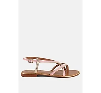 Pheobe Strappy Pink Flat Sandals