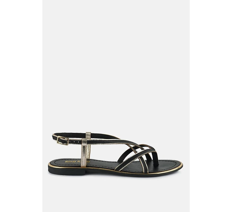 Pheobe Strappy Pink Flat Sandals