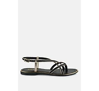 Pheobe Strappy Pink Flat Sandals