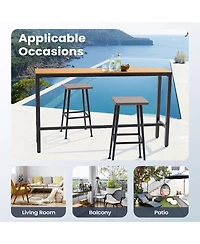 Pellebant Patio Outdoor Bar Table Counter Height Rectangle