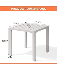 Pellebant Outdoor End Table Aluminum Square Patio Side