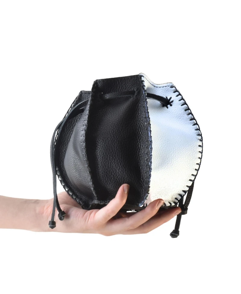 Carlos Falchi Mini Bucket Leather Pouch Bag