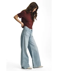 Mavi Jeans Women's Christine High Rise Wide Leg Light Classic Denim
