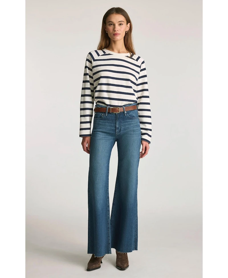 Mavi Jeans Women's Grace Mid Rise Flare Dark Brushed Classic Blue