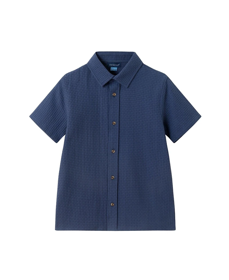 Andy and Evan Big Boys Basket Weave Buttondown Shirt