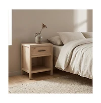 Starlight Canyon Home Oak Finish Nightstand with Coastal Cottage Style and Rectangle Design