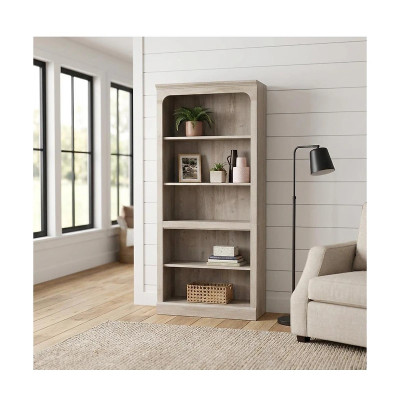 Starlight Canyon Home Modern Farmhouse Chalked Chestnut Storage Bookcase with Rectangular Design