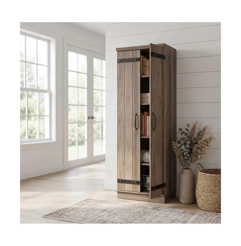 Starlight Canyon Home Storage Cabinet With Salt Oak Finish And Spacious Interior For Home Or Office