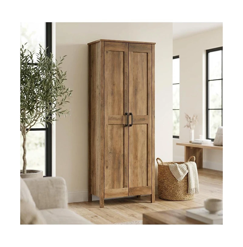 Starlight Canyon Home Rustic Pine Finish Storage Cabinet With Country Style And Sturdy Construction