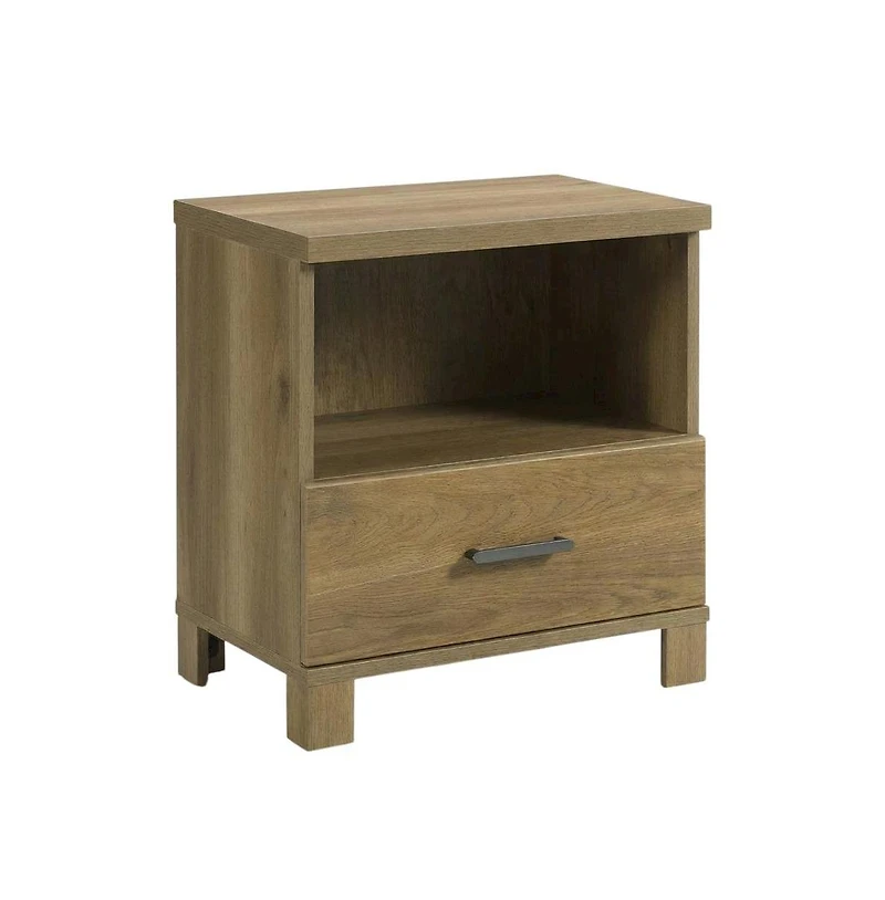 Starlight Canyon Home Wooden Nightstand in Timber Oak Finish with Rustic and Modern Farmhouse Style
