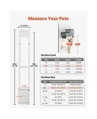 Cozito Dog Door for Sliding Glass Door Adjustable Height Medium Flap with Rotating Hinge