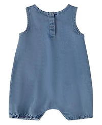 MeMoi Baby Boys "Petit Etoile" Cotton Denim Shorts-Style Romper