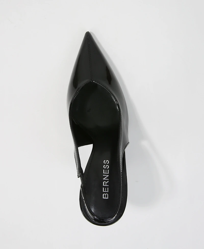 Berness Women's Constantine Patent Pointed Toe Slingback Heels