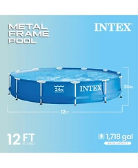 Intex 12 Foot x 30 Inches Above Ground Pool and Intex 12 Foot Round Pool Cover