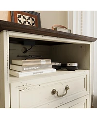 Homsee Modern Storage Side Cabinet - 24-Inch-Wide End Table with Antique Bronze Handle | Compact Nightstand for Living Room & Bedroom