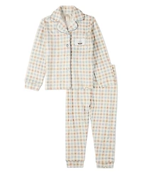 MeMoi 2 Piece Kids "Let Your Dreams Set Sail" Pointelle Plaid Lounge