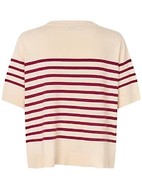 Masai Copenhagen Women's Maflorayne Striped Shot Sleeve Knit Top