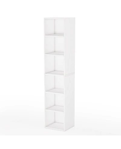 Slickblue Modern 6-Tier Corner Bookcase with Narrow Cube Shelves