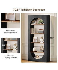Slickblue Freestanding 5 Shelf Arched Bookcase Storage Organizer Unit