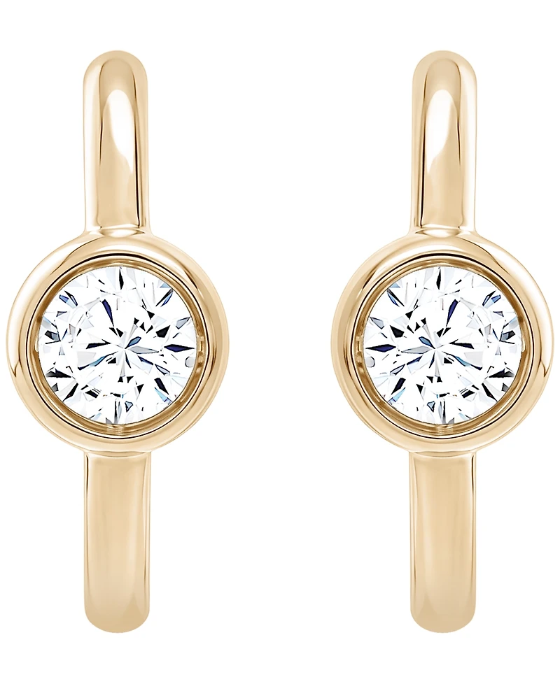 Macy's Lab-Grown Diamond Hoop Earrings (1/2 ct. t.w.) in 14k Yellow Gold