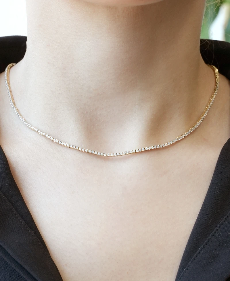 Macy's Lab-Grown Diamond Necklace (3 ct. t.w.) in 14k Yellow Gold