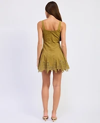 En Saison Women's Elin Embroidered Sleeveless Mini Dress
