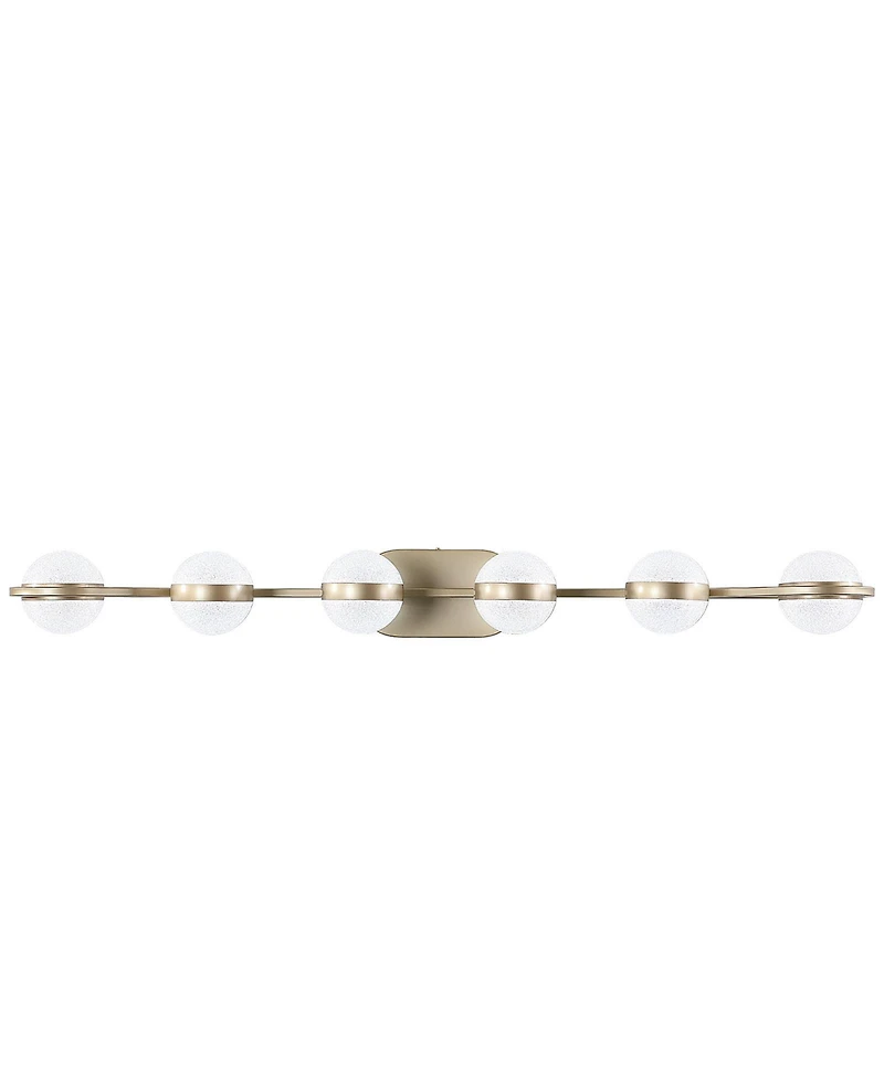 Midola 43" Minimalist Led Bathroom Vanity Light with Crystal Sand Acrylic Shades, 6-Light Wall Mounted Decorative Lighting Fixture for Bathroom