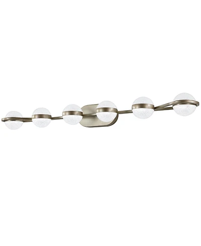 Midola 43" Minimalist Led Bathroom Vanity Light with Crystal Sand Acrylic Shades, 6-Light Wall Mounted Decorative Lighting Fixture for Bathroom