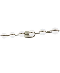 Midola 43" Minimalist Led Bathroom Vanity Light with Crystal Sand Acrylic Shades, 6-Light Wall Mounted Decorative Lighting Fixture for Bathroom