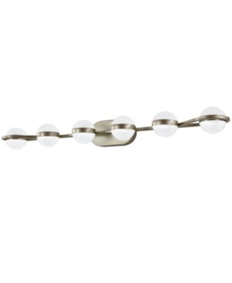 Midola 43 Minimalist Led Bathroom Vanity Light With Crystal Sand Acrylic Shades 6 Light Wall Mounted Decorative Lighting Fixture For Bathroom
