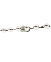 Midola 43 Minimalist Led Bathroom Vanity Light With Crystal Sand Acrylic Shades 6 Light Wall Mounted Decorative Lighting Fixture For Bathroom