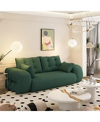 Maison Boucle 78.7'' Teddy 2-Seat 3-in-1 Sleeper Sofa, Foldable Foam Sofa Bed