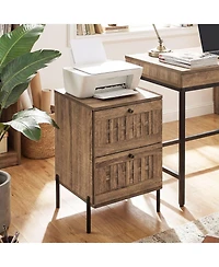 Slickblue Stylish Nightstand with Storage Drawers, Mid Century Modern Design
