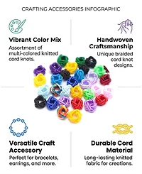 Sevorley 100Piece Set 6mm Nylon Pineapple-Knot Loose Beads for Diy Jewelry