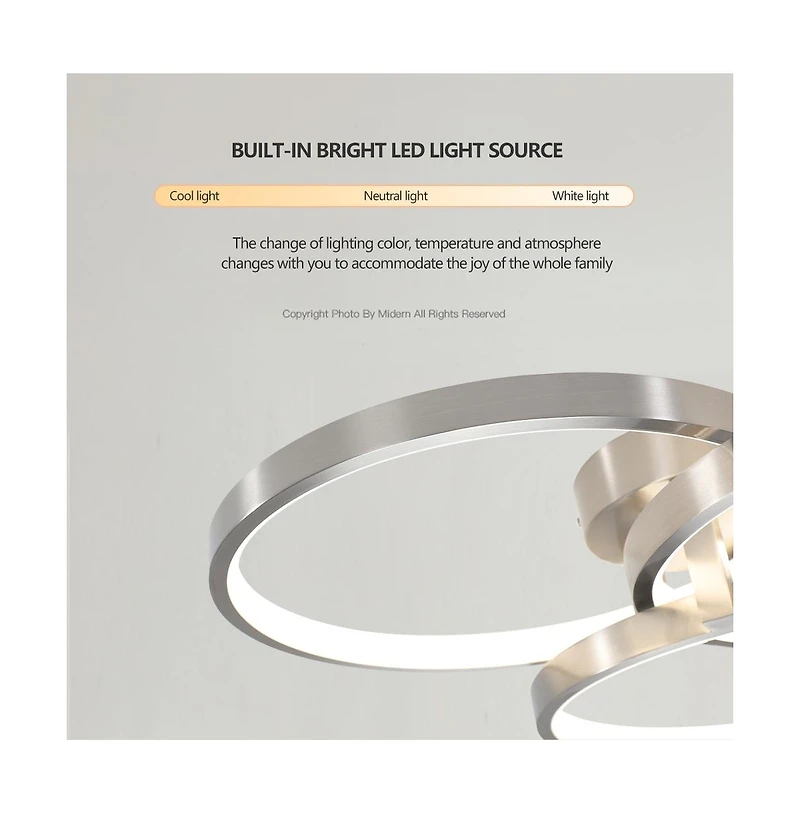 Midola 20" Modern Led Ceiling Light Fixture