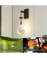 Midola Wall Sconces Set of Two, Dimmable Raindrop Wall Lighting, Modern Bathroom Sconces Wall Lamps Vanity Lighting for Living Room